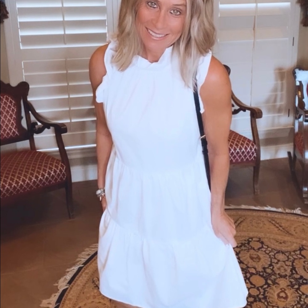 White Ruffled Detailed Dress - Picture 5 of 5